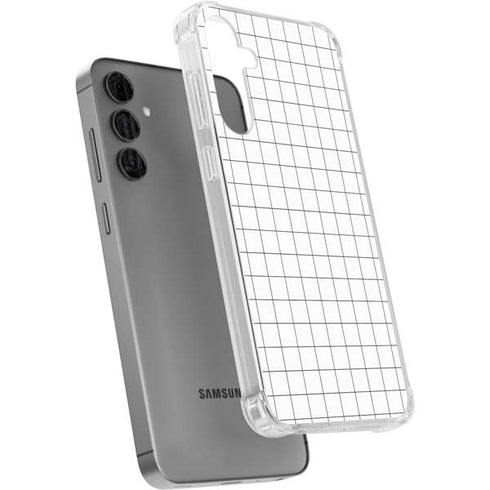 White Grid Galaxy S24 Plus Clear Case